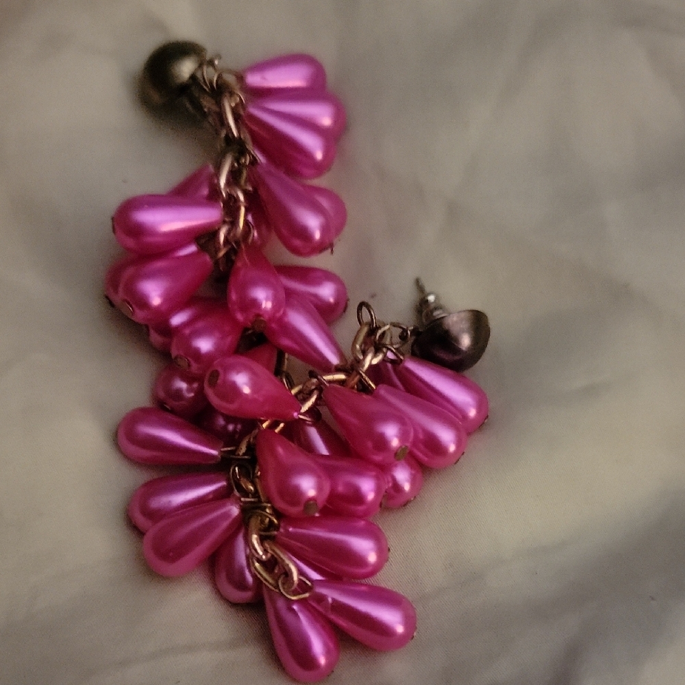 Source Unknown Fuchsia Cascade Earrings - image 5